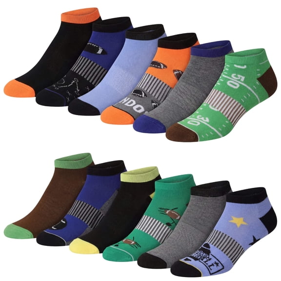 JAMES FIALLO Premium Men's Sports Socks Bundle, Moisture Control Technology (12 Pairs)