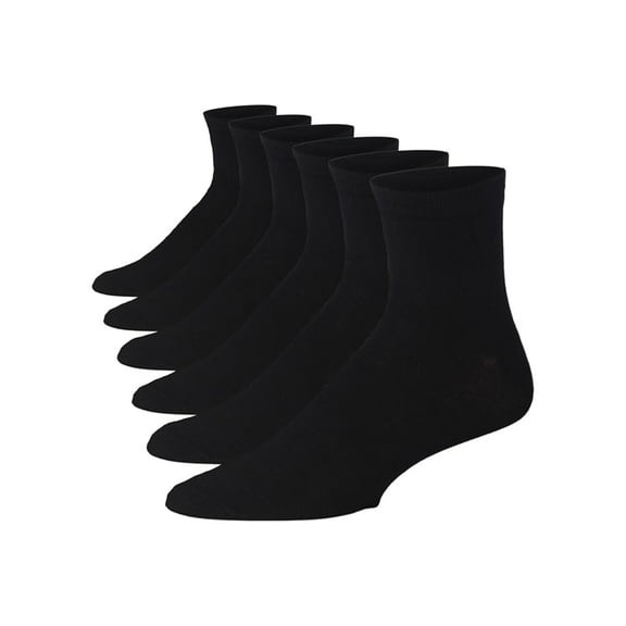 JAMES FIALLO Men's 6-Pack Premium Polyester Quarter Socks - Classic Breathable Comfort for Daily Wear