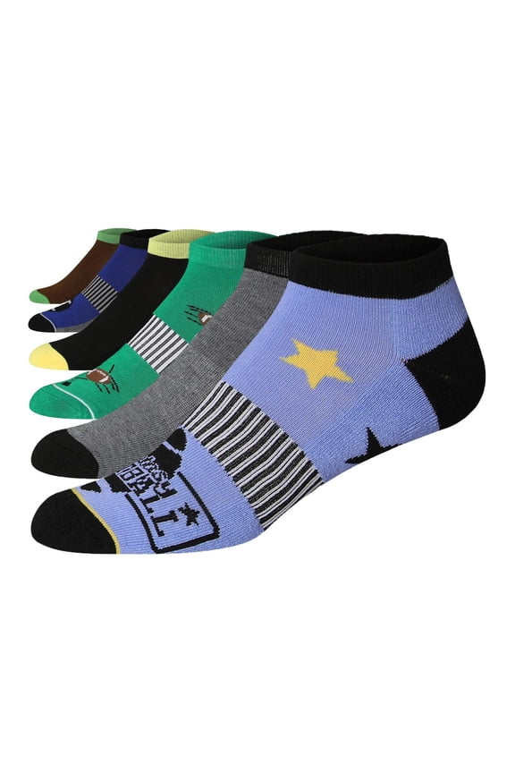 Men's Low Cut Running Socks with Reinforced Heel and Toe, Multiple Colors (6 Pairs)
