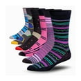 thumbnail image 1 of JAMES FIALLO Men's Crew Socks Bundle – Vibrant Patterns in Soft, Stretchy Fabric (6 Pairs), 1 of 6