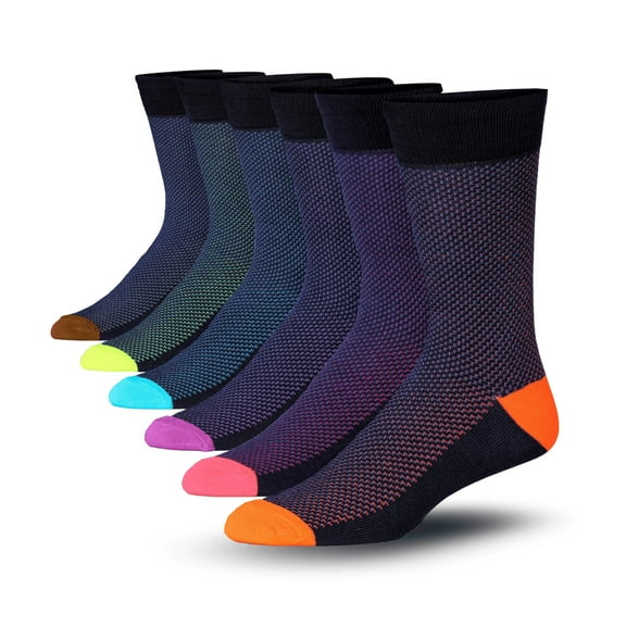 JAMES FIALLO Men's Everyday Novelty Crew Socks – Fun and Comfortable Polyester Blend (6 Pack)