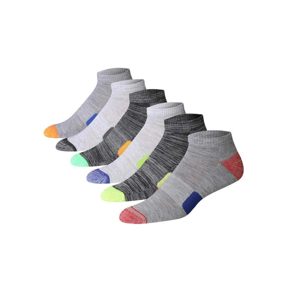 JAMES FIALLO Mens Sport Performance Low-Cut Socks with Arch Compression, Multipack (6 Pairs)