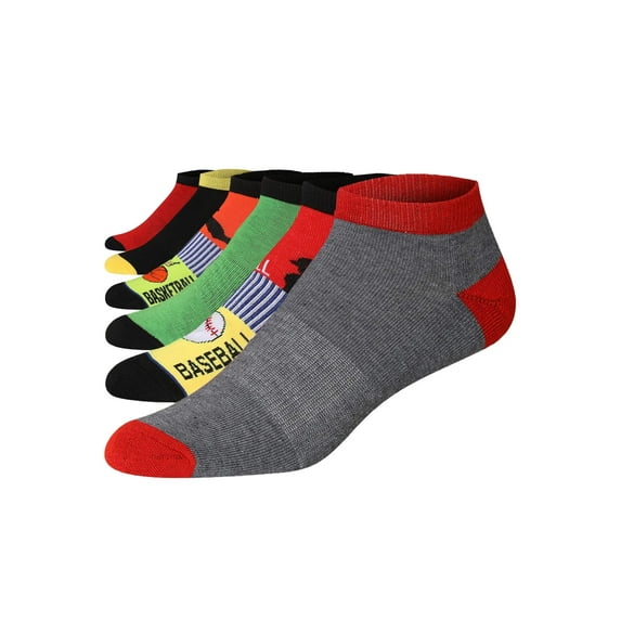 JAMES FIALLO Men's 6-Pairs Low Cut Athletic Cushion Running Mens Ankle Sports Socks