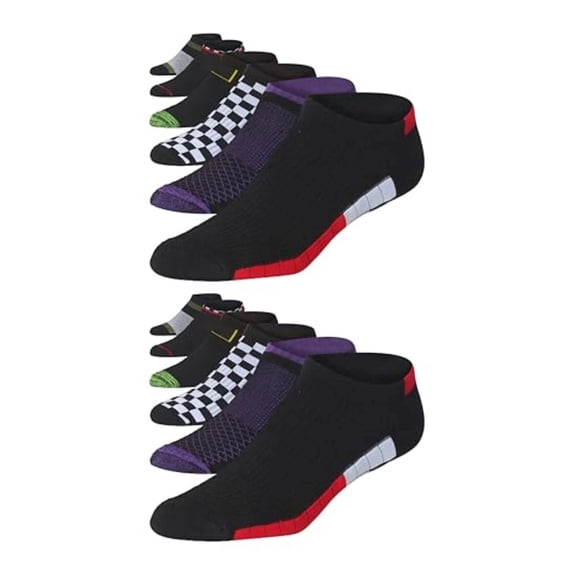 JAMES FIALLO Men's Cushioned Athletic Low-Cut Socks with Arch Support, 12 Pairs