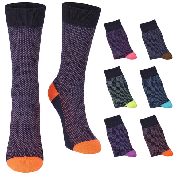 JAMES FIALLO Men's Everyday Novelty Crew Socks – Fun and Comfortable Polyester Blend (6 Pack)