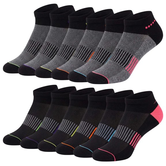 JAMES FIALLO Premium Men's Sports Socks Bundle, Moisture Control Technology (12 Pairs)