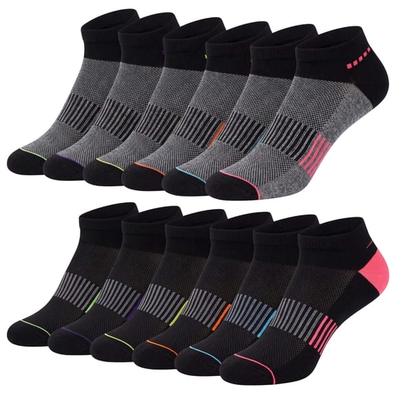 JAMES FIALLO Premium Men's Sports Socks Bundle, Moisture Control Technology (12 Pairs)