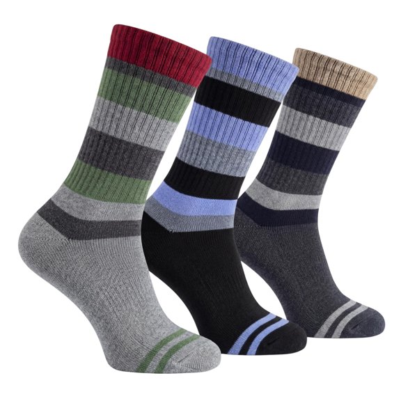 JAMES FIALLO Unisex Moisture-Wicking Cushioned Crew Socks for Hiking and Daily Wear (6 Pairs)