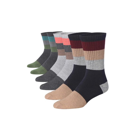 JAMES FIALLO Unisex Moisture-Wicking Cushioned Crew Socks for Hiking and Daily Wear (6 Pairs)