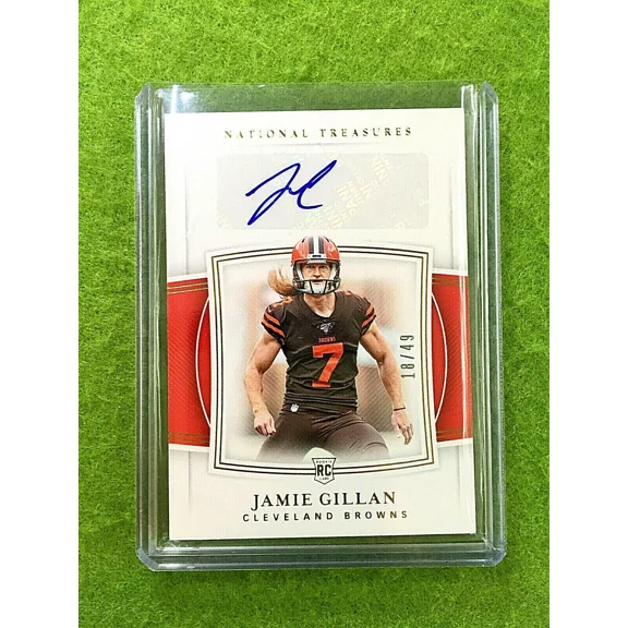 JAMIE GILLAN AUTO ROOKIE CARD # /49 AUTOGRAPH BROWNS RC 2019 National Treasures