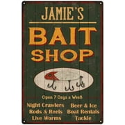 JAMIE'S Green Bait Shop Man Cave 8 x 12 High Gloss Metal 208120027236