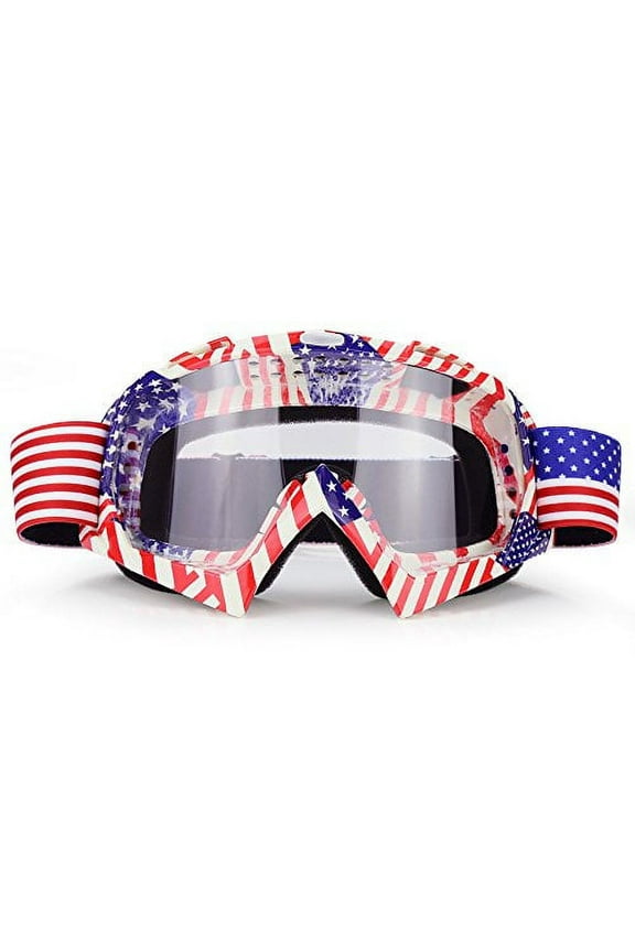 Motocross Motorcycle Goggles Clear Lens Dirt Bike Riding ATV Goggles Mx Goggle Glasses for Men Women Youth Kids (C63)