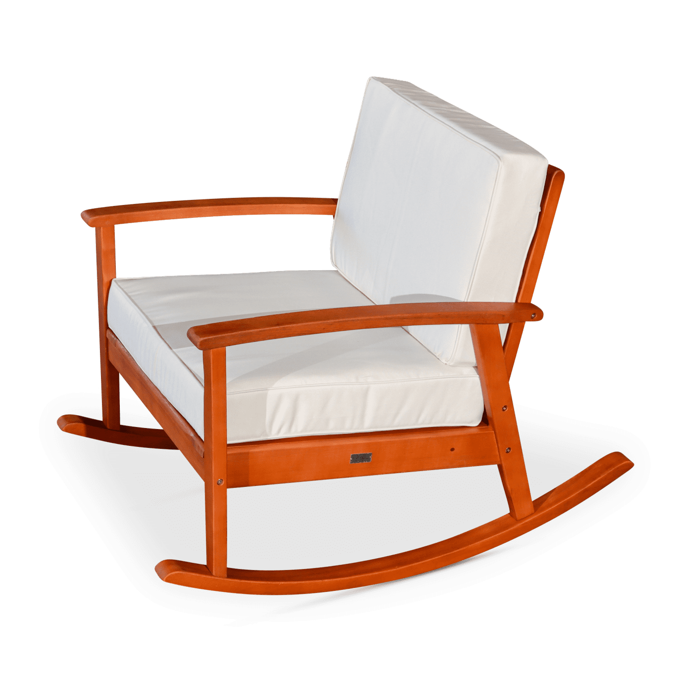 Wood Sea Rocker JAMPOOCA Eucalyptus Glider Rocker Chair, Solid Wood Wide Rocking Chair ...