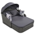 thumbnail image 1 of JAMPOOCA Modern Waterproof Steel Double Lounge Daybed with Sloped Backrest, Gray, 1 of 7