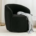 thumbnail image 1 of JAMPOOCA Modern Wool Swivel Barrel Accent Chair, Black, 1 of 9