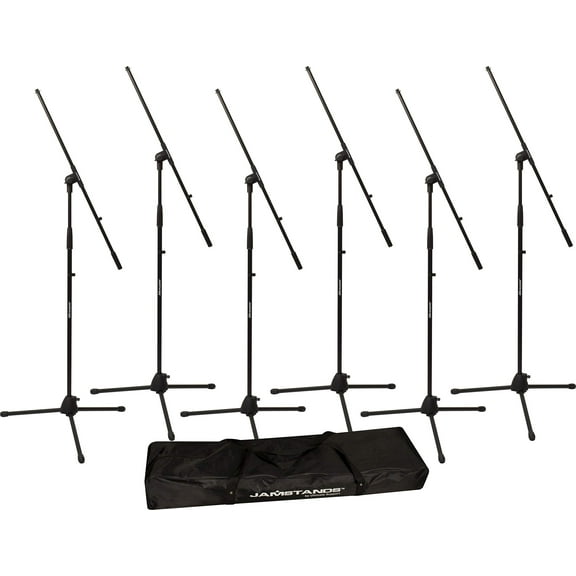 JAMSTANDS JS-MCFB6PK Six Tripod Mic Stands with Carrying Bag