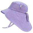 thumbnail image 1 of JAN & JUL Adjustable Neck Flap Wide Brim Hat Toddler with UV Protection (L: 2-5T, Purple), 1 of 6