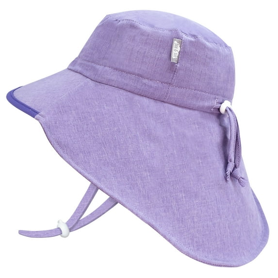 JAN & JUL Adjustable UPF Sun-Hat for Girls with Wide Brim (XL: 6-12 Years, Purple)