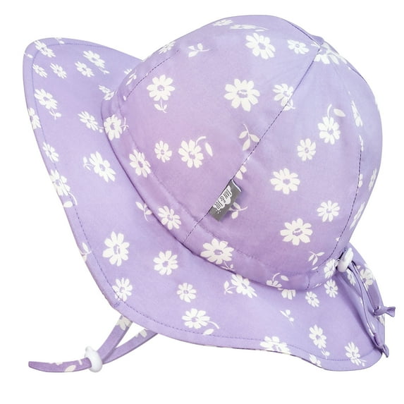 JAN & JUL Baby Beach Floppy Hat Girl 50+ UPF Sun Protection (M: 6-24 Months, Purple Daisy)