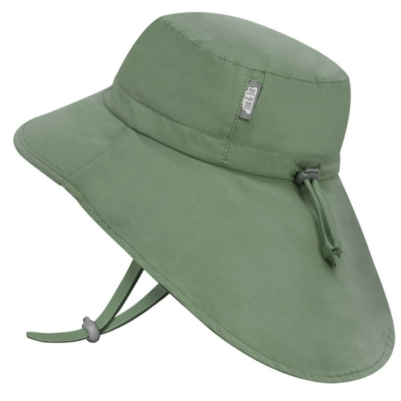 JAN & JUL Baby Boy Sun-Hat with Adjustable Straps and Neck-Flap (S: 0-6 Months, Juniper Green)