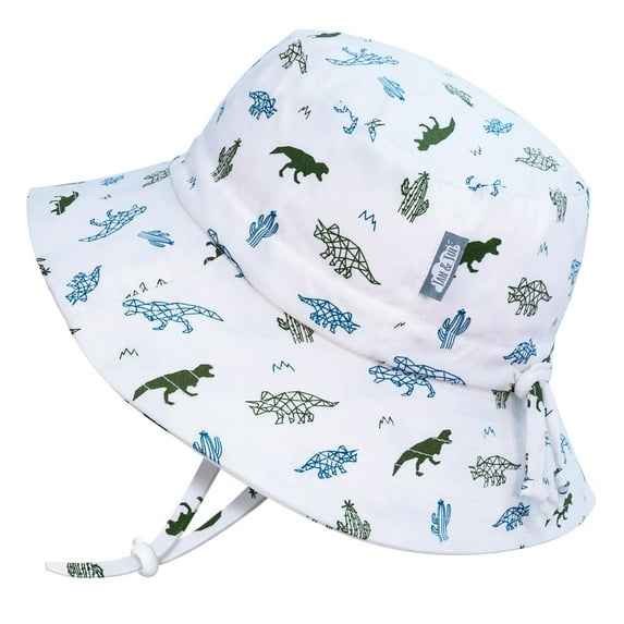 JAN & JUL Baby Boy Sun-Hat with UV Protection, Stay-on Strap Adjustable (S: 0-6 months, Dino)