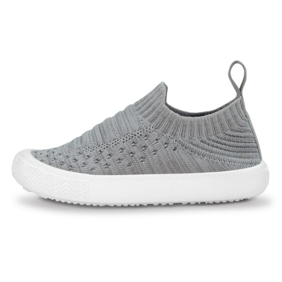 JAN & JUL Baby Ealy Walk Shoes for Boys Girls, Non-Slip Sneaker for First Walkers (Grey, US Size 5)