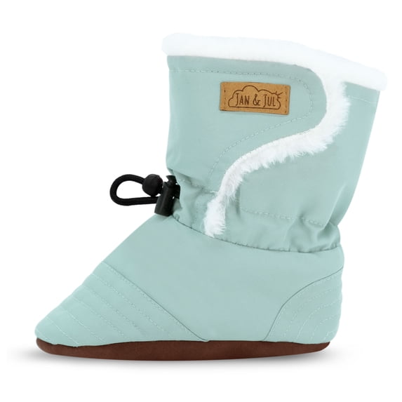 JAN & JUL Baby Girls Winter Boots with Fur Lining (Dusty Mint, Size: Large Toddler)