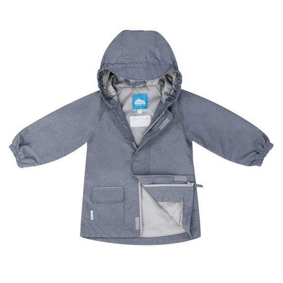 JAN & JUL Baby Puddle-Dry Rain Jacket, Waterproof Coat for Boys and Girls (Heather Grey, 1T)