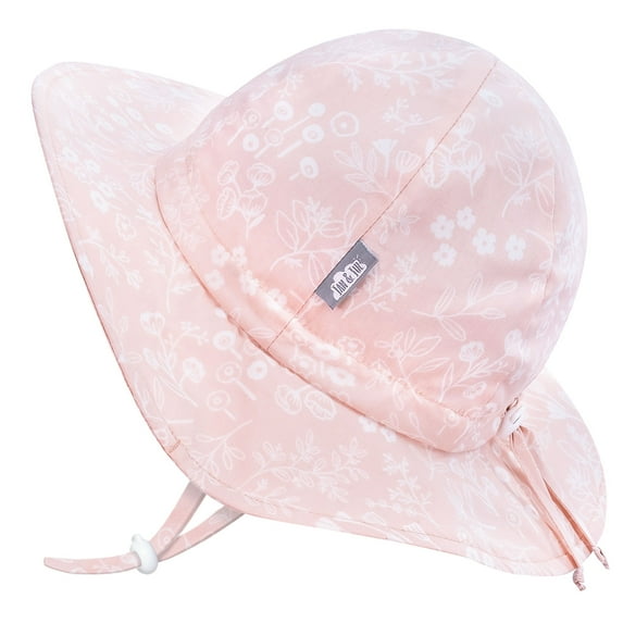 JAN & JUL Baby Sun-Hat Girl Adjustable for Growth with Strap (S: 0-6 months, Prairie Flowers)