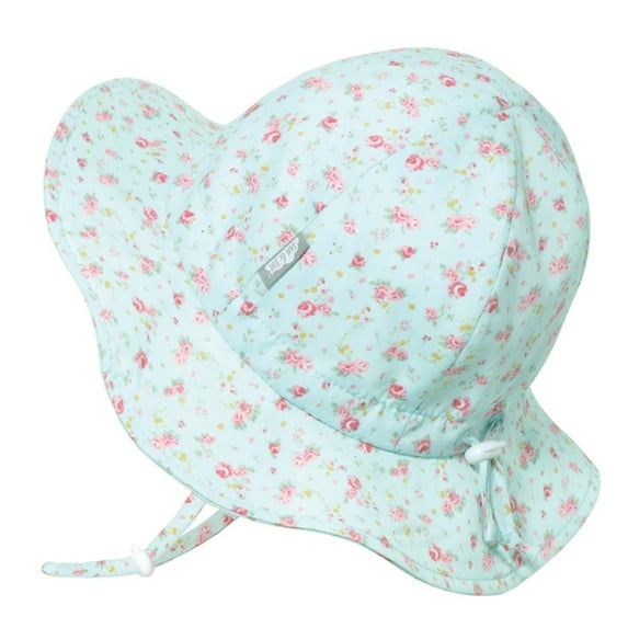 JAN & JUL Baby Sun-Hat Girl Adjustable for Growth with Strap (S: 0-6 months, Retro Rose)