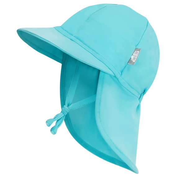 JAN & JUL Baby Sun-Hat with Neck Flap for Boys, Breathable Summer Cap for Swimming (Lagoon, Size S: 3-6m)
