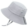 thumbnail image 1 of JAN & JUL Baby Toddler Summer Adjustable Bucket Hat For Beach Play (M: 6-24 Months, Grey Cloud), 1 of 7