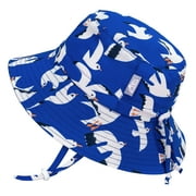 JAN & JUL Beach Toddler Bucket Hat For Boys UV Sun Protective (L: 2-5 Years, Seagull)