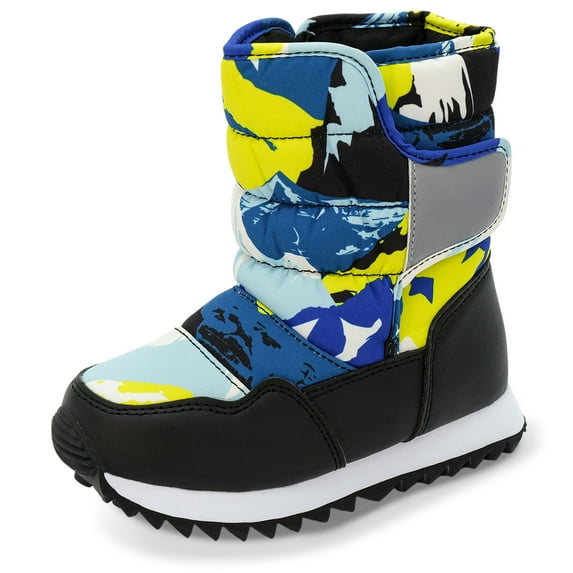 JAN & JUL Boys Water Resistant Tall Outdoor Winter Boots (Neon Peaks, US Size 11.5)