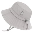 thumbnail image 1 of JAN & JUL Boys and Girls' Cotton Bucket Hat, Adjustable Sun-Hat with Chin Strap for Babies (S: 0-6 Months, Ash Grey), 1 of 6