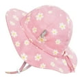 thumbnail image 1 of JAN & JUL Girls' Cotton Sun-Hat, Size Adjustable Summer Floppy Hat for Babies ((S: 0-6 Months, Pink Daisy), 1 of 7
