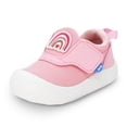 thumbnail image 1 of JAN & JUL Girls' Easy-On Toddler Shoes with Flexible Soles for Summer (Pink Rainbow, Size 8 Toddler), 1 of 8