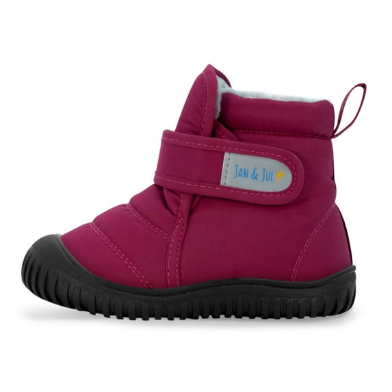 JAN & JUL Girls Fleece Lined Winter Snow Rain Boots (Wildberry, Size 5 Toddlers)