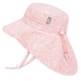 thumbnail image 1 of JAN & JUL Girls' Quick Dry Sun-Hat with Neck Flap for Swimming, Size Adjustable for Babies (Pink Prairie, S: 0-6 Months), 1 of 7
