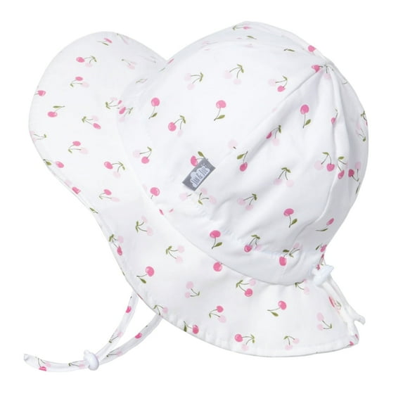 JAN & JUL Girls' Sun-Hat with UV Protection, Breathable Cotton (XL: 5-12 years, Cherries)