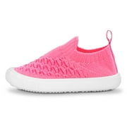 JAN & JUL Girls Toddler Shoes, Knit Sneakers, Flexible Soft Soles (Watermelon Pink, US Size 7.5)