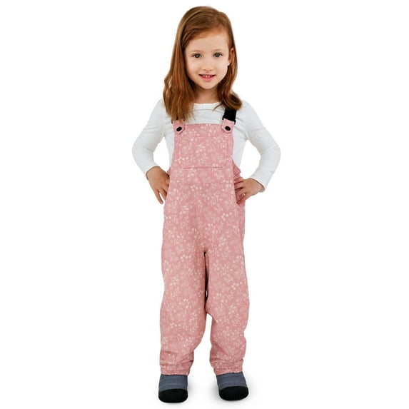 JAN & JUL Girls' Waterproof Fleece Lined Snow and Rain Bib Pants for Winter (Prairie Flowers, Size 5T)