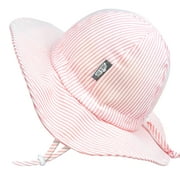 JAN & JUL Infant Girl Sun-Hat, UPF 50+, 100% Cotton (S: 0-6 Months, Pink Stripes)