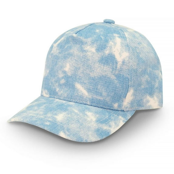 JAN & JUL Infant Toddler Unisex Base-Ball Cap, Cotton Snapback Hat (Blue Tie-Dye, 6-24 Months)