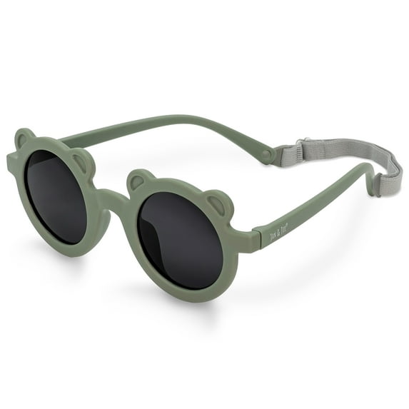 JAN & JUL Kids Polarized Bear Sunglasses, UV400, Flexible (M: 2-6 Years, Crocodile Green)