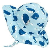 JAN & JUL Newborn Boy Beach Sun-Hat for Baby, Adjustable Strap (S: 0-6 Months, Blue Whale)