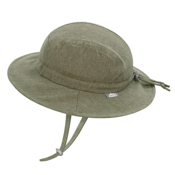 JAN & JUL Quick-Dry Sun-Hat for Swimming, Water Resistant Beach Hat with Chin Strap for Babies (M: 6-24 Months, Army Green)