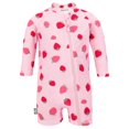 thumbnail image 1 of JAN & JUL Quick-dry Long Sleeve Baby Boy Jumpsuit, UPF 50+, Pink Strawberry, 12 Months, 1 of 8