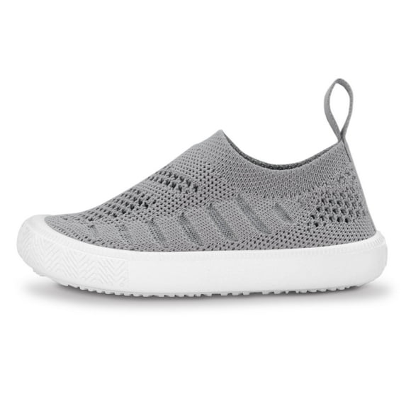JAN & JUL Shoes for Kids, Easy-on Flexible Slip-on Sneakers (Grey, US Size 12)