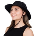 thumbnail image 1 of JAN & JUL Sun-hat for Women Men with UV Protection Cowboy Style, Foldable (Jasper: Black, L), 1 of 6